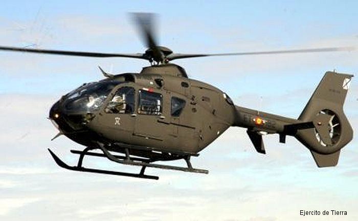 Detailed history and photos of helicopter Eurocopter EC135T2+ Serial 0589 Register HE.26-04 used by Fuerzas Aeromóviles del Ejército de Tierra FAMET (Spanish Army Aviation) Track service timeline and current status.