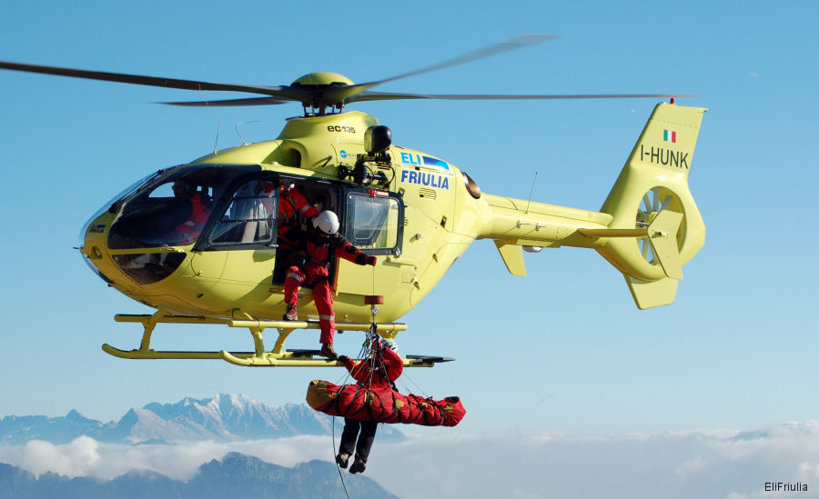 Detailed history and photos of helicopter Eurocopter EC135T2 Serial 0498 Register I-HUNK used by EliFriulia Track service timeline and current status.