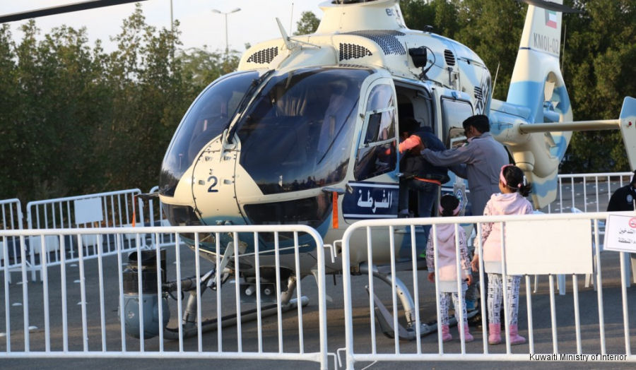 Helicopter Eurocopter EC135T1 Serial 0180 Register KMOI-02 used by Kuwait Ministry of Interior. Built 2001. Aircraft history and location