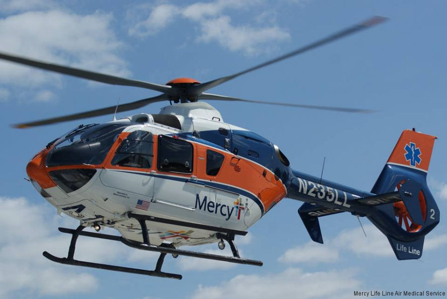 Detailed history and photos of helicopter Eurocopter EC135P2+ Serial 0662 Register N235LL N156V used by Mercy Life Line ,Metro Aviation ,Tennessee Gas Pipeline Company Track service timeline and current status.