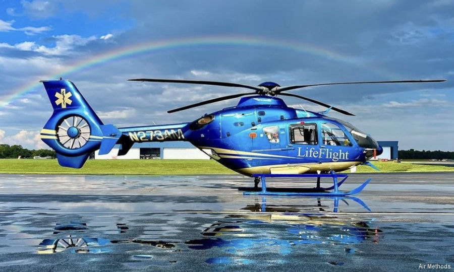 Detailed history and photos of helicopter Eurocopter EC135T2 Serial 0273 Register N273AM N911NH N485AE used by Baptist LifeFlight ,Air Methods ,NHRMC AirLink ,American Eurocopter (Eurocopter USA) Track service timeline and current status.