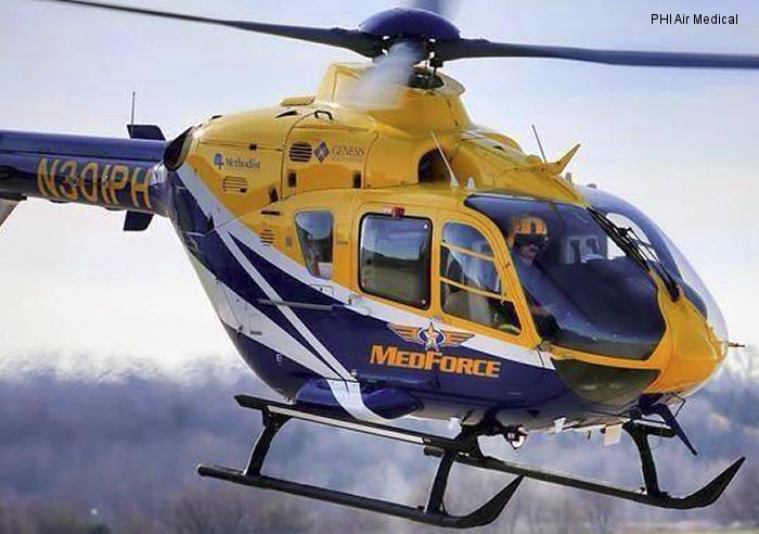 Helicopter Eurocopter EC135P2 Serial 0355 Register N301PH used by MedForce ,PHI Inc. Built 2004. Aircraft history and location