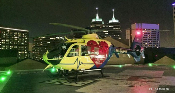 Helicopter Eurocopter EC135P2+ Serial 0519 Register N332PH used by PHI Inc State of Texas State of Mississippi. Built 2006. Aircraft history