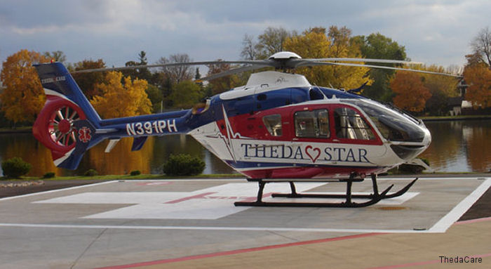 Detailed history and photos of helicopter Eurocopter EC135P2+ Serial 0748 Register N391PH used by ThedaCare ,PHI Air Medical Track service timeline and current status.