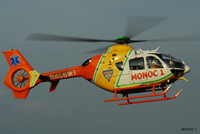 Detailed history and photos of helicopter Eurocopter EC135P2+ Serial 0854 Register N456MT used by MONOC One ,Med Trans Corp Track service timeline and current status.