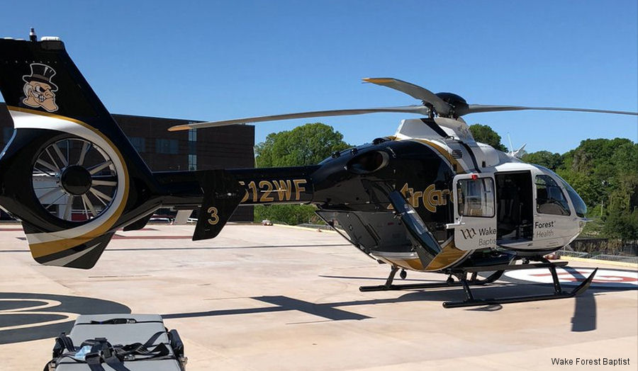 Detailed history and photos of helicopter Eurocopter EC135P2+ Serial 0946 Register N512WF HL9497 N154AE used by Wake Forest Baptist Health ,Metro Aviation ,Korean Air (korean air) ,State of Utah Track service timeline and current status.