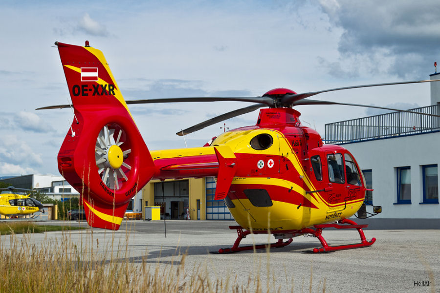 Detailed history and photos of helicopter Eurocopter EC135P2 Serial 0383 Register OE-XRR EC-JJI used by SHS (Schider Helicopter Service) ,TAF Helicopters Track service timeline and current status.