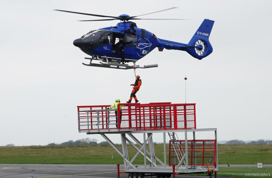 Helicopter Airbus Helicopters H135 / EC135T3 Serial 2058 Register OY-HNK used by KN Helicopters. Built 2018. Aircraft history and location