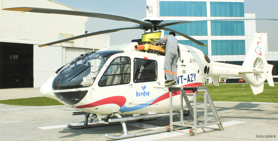 Detailed history and photos of helicopter Eurocopter EC135P2+ Serial 0649 Register VH-SLQ VT-AZY used by Australia Air Ambulances SLSQ (Surf Life Saving Queensland) ,Global Vectra Helicorp GVHL Track service timeline and current status.