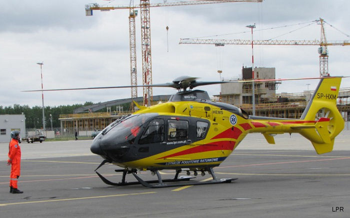 Detailed history and photos of helicopter Eurocopter EC135P2+ Serial 0903 Register SP-HXM used by Polish Lotnicze Pogotowie Ratunkowe LPR (Polish medical air services) Track service timeline and current status.