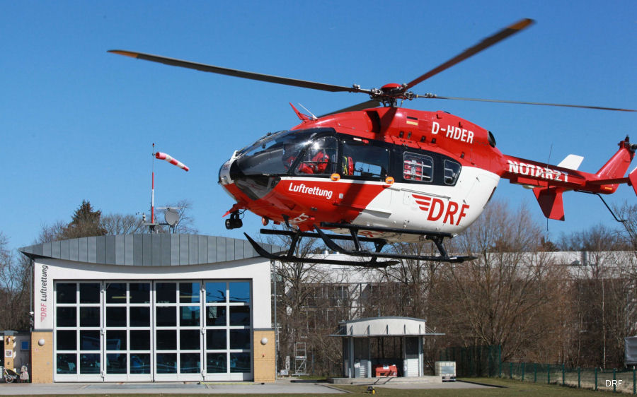 Detailed history and photos of helicopter Eurocopter EC145 Serial 9063 Register 5Y-EXP D-HDER G-CDGM used by Everett Aviation ltd ,DRF Luftrettung DRF Christoph 47 (DRF) ,HSD Luftrettung ,McAlpine Helicopters Track service timeline and current status.