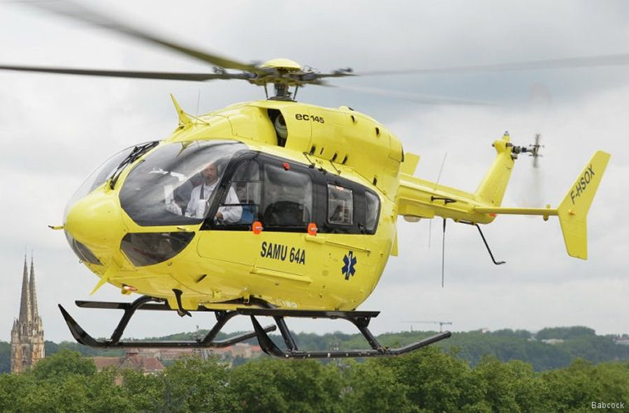 Detailed history and photos of helicopter Eurocopter EC145 Serial 9271 Register F-HSOX I-JUNO used by SAMU (Emergency Medical Assistance Service ) ,Babcock France ,Avincis (Babcock Italia) ,INAER Italia Track service timeline and current status.
