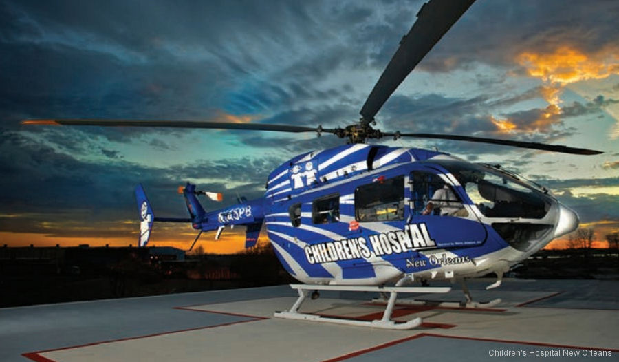 Detailed history and photos of helicopter Eurocopter EC145 Serial 9228 Register N145CH N145PB used by CHNOLA (Children's Hospital New Orleans) ,Metro Life Flight ,Metro Aviation Track service timeline and current status.