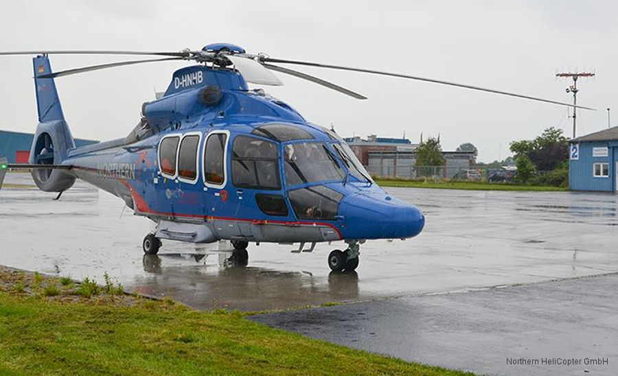 Helicopter Eurocopter EC155B1 Serial 6683 Register D-HNHB PH-HHO 4K-AZ45 used by Northern HeliCopter GmbH NHC ,Heli Holland ,Azerbaijan Airlines AZAL. Aircraft history and location
