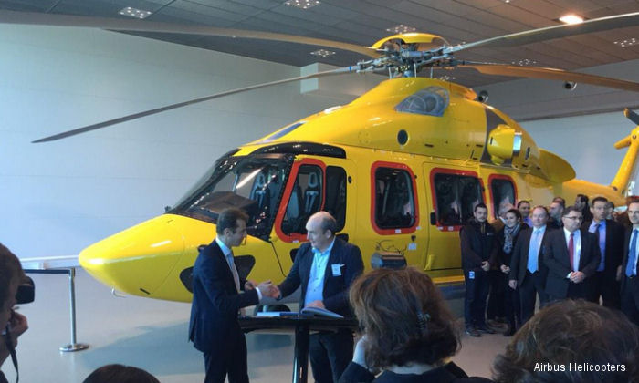 Helicopter Airbus Helicopters H175 Serial 5002 Register G-NHVV PH-NHV F-WJXA used by NHV Helicopters Ltd NHV UK ,NHV NHV Aberdeen ,NHV de Kooy ,Airbus Helicopters France. Aircraft history and location