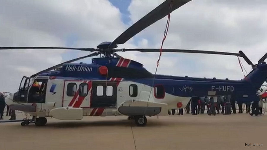 Helicopter Eurocopter EC225LP Serial 2897 Register F-HUFD used by Heli-Union fin air trade sas. Aircraft history and location