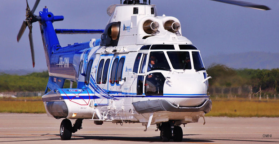 Helicopter Eurocopter EC225LP Serial 2835 Register PR-OMW used by Omni Taxi Aereo OTA. Built 2012. Aircraft history and location