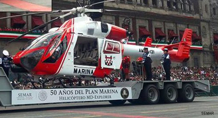 Detailed history and photos of helicopter McDonnell Douglas MD902 Explorer Serial 900/00067 Register MP-034 used by Armada de Mexico SEMAR (Mexican Navy) Track service timeline and current status.