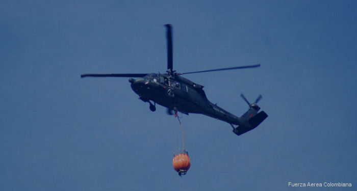 Photos of Black Hawk in Colombian Air Force helicopter service.