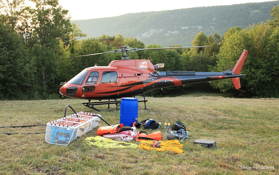 Helicopter Airbus H125 Serial 8104 Register F-HTOF used by Savoie Hélicoptères. Built 2015. Aircraft history and location