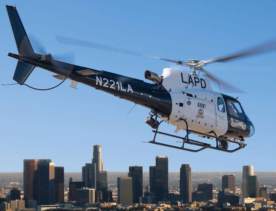 Helicopter Airbus H125 Serial 7900 Register N221LA N108AH used by LAPD (Los Angeles Police Department) ,Airbus Helicopters Inc (Airbus Helicopters USA). Built 2014. Aircraft history and location