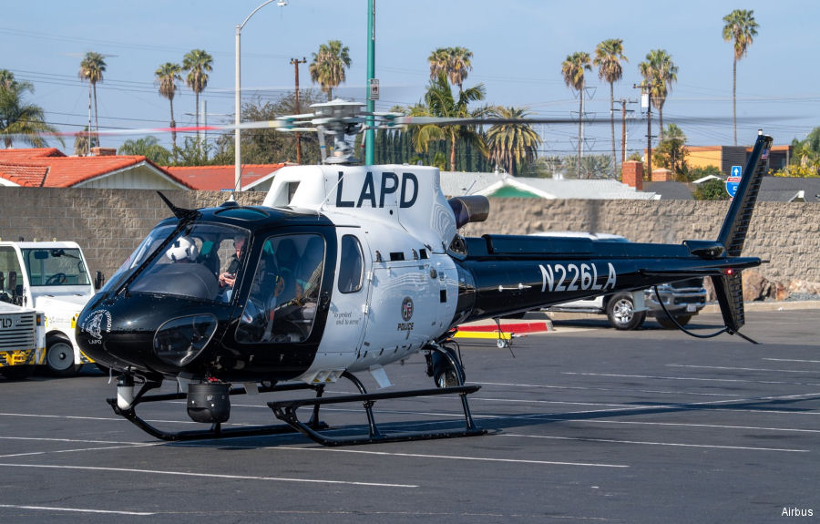 Helicopter Airbus H125 Serial 8636 Register N226LA N544AH used by LAPD (Los Angeles Police Department) ,Airbus Helicopters Inc (Airbus Helicopters USA). Built 2019. Aircraft history and location