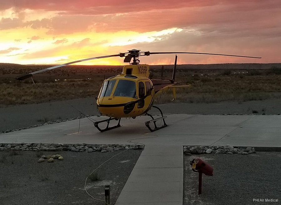 Helicopter Airbus H125 Serial 8014 Register N356P N194AH used by UNM HSC (University of New Mexico Health Sciences Center) ,PHI Air Medical ,Airbus Helicopters Inc (Airbus Helicopters USA). Built 2015. Aircraft history and location