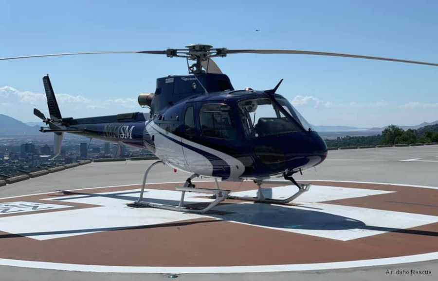 Helicopter Airbus H125 Serial 8536 Register N914SM N489AH used by Air Idaho Rescue ,Air Methods ,Airbus Helicopters Inc (Airbus Helicopters USA). Built 2018. Aircraft history and location