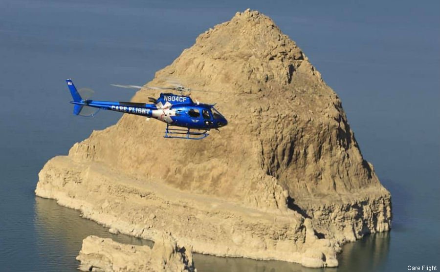 Detailed history and photos of helicopter Airbus H125 Serial 8735 Register N904CF N608AH used by REMSA Care Flight ,Med Trans Corp ,Airbus Helicopters Inc (Airbus Helicopters USA) Track service timeline and current status.