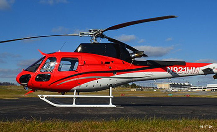 Helicopter Airbus H125 Serial 7981 Register N921HM N236AH used by Helimax Aviation ,Airbus Helicopters Inc (Airbus Helicopters USA). Built 2015. Aircraft history and location