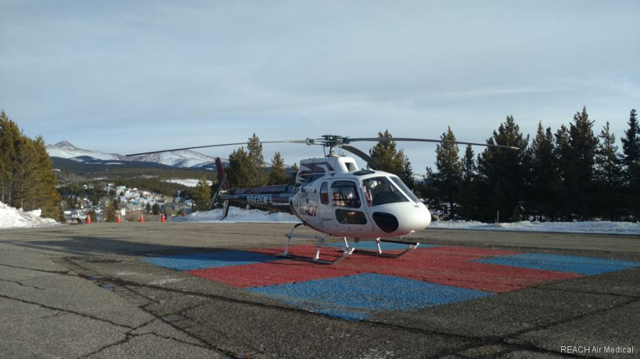 Helicopter Airbus H125 Serial 7844 Register N942EM N919AE used by REACH Air Medical ,TVPX ,State of Utah ,Airbus Helicopters Inc (Airbus Helicopters USA). Built 2014. Aircraft history and location