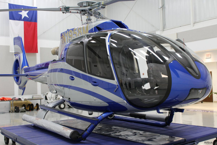 Helicopter Airbus H130 Serial 8130 Register N1958M N268AH used by Airbus Helicopters Inc (Airbus Helicopters USA). Built 2015. Aircraft history and location