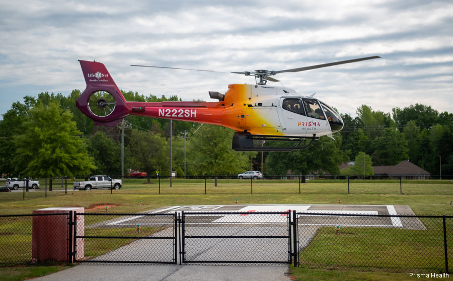 Detailed history and photos of helicopter Airbus H130 Serial 7943 Register N222SH used by Prisma Health ,Air Methods ,Sundance Helicopters ,Airbus Helicopters Inc (Airbus Helicopters USA) Track service timeline and current status.