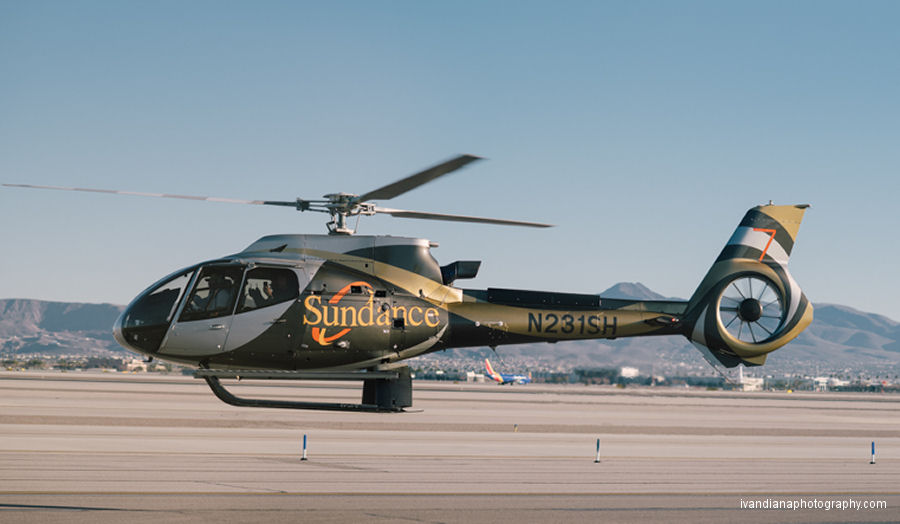 Helicopter Airbus Helicopters H130 Serial 7993 Register N231SH used by LifeSaver ,Air Methods ,Sundance Helicopters ,Airbus Helicopters Inc (Airbus Helicopters USA). Built 2014. Aircraft history and location