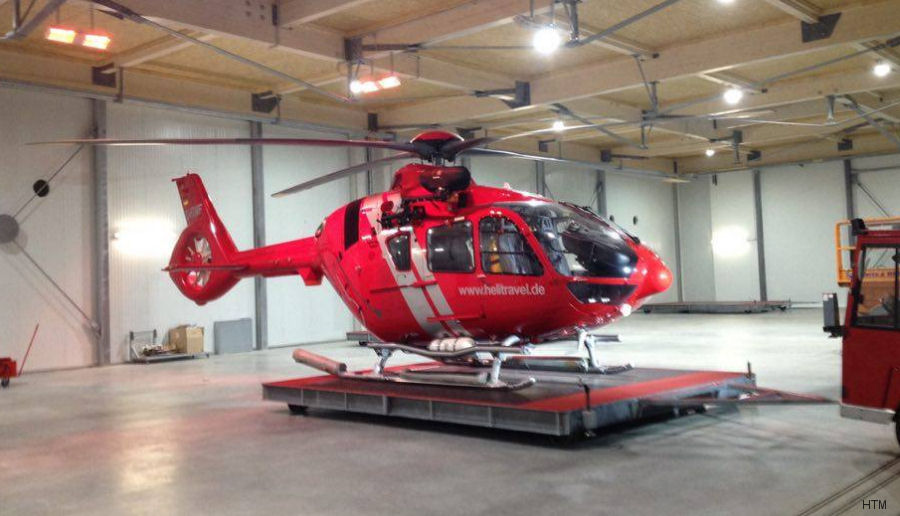 Helicopter Airbus H135 / EC135T3 Serial 1161 Register D-HTMF used by Helicopter Travel Munich HTM. Built 2015. Aircraft history and location