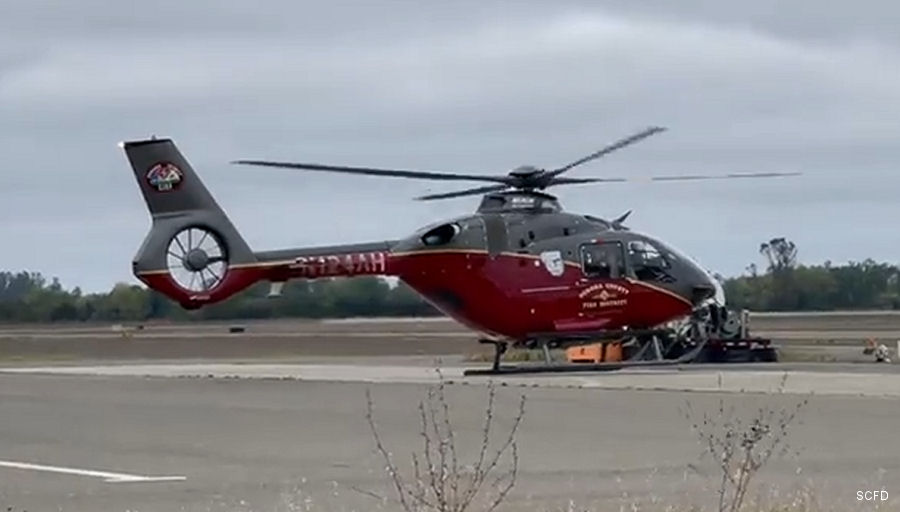 Helicopter Airbus H135 / EC135P3H Serial 2163 Register N325RX N124AH used by REACH Air Medical ,SCFD (Sonoma County Fire District) ,Airbus Helicopters Inc (Airbus Helicopters USA). Aircraft history and location