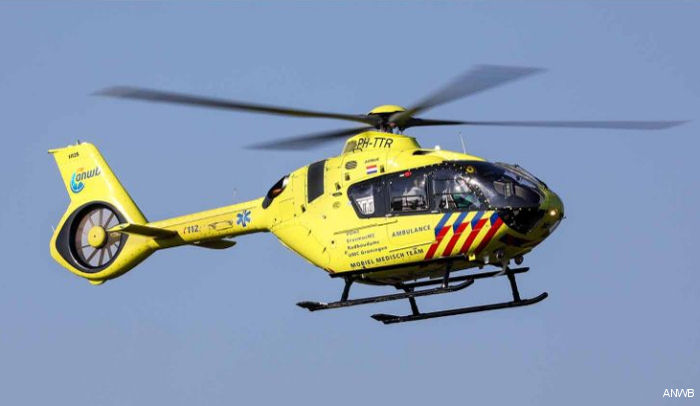 Helicopter Airbus Helicopters H135 / EC135P3 Serial 2041 Register PH-TTR used by ANWB Medical Air Assistance MAA. Aircraft history and location