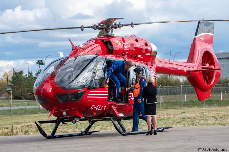 Helicopter Airbus H145 / EC145T2 Serial 20248 Register C-GLLS used by Canadian Ambulance Services STARS (Shock Trauma Air Rescue Society) ,Airbus Helicopters Canada. Built 2019. Aircraft history and location