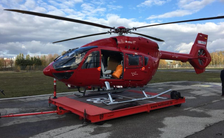 Helicopter Airbus Helicopters H145 / EC145T2 Serial 20172 Register D-HTMM D-HADZ used by Helicopter Travel Munich HTM ,Airbus Helicopters Deutschland GmbH (Airbus Helicopters Germany). Built 2017. Aircraft history and location