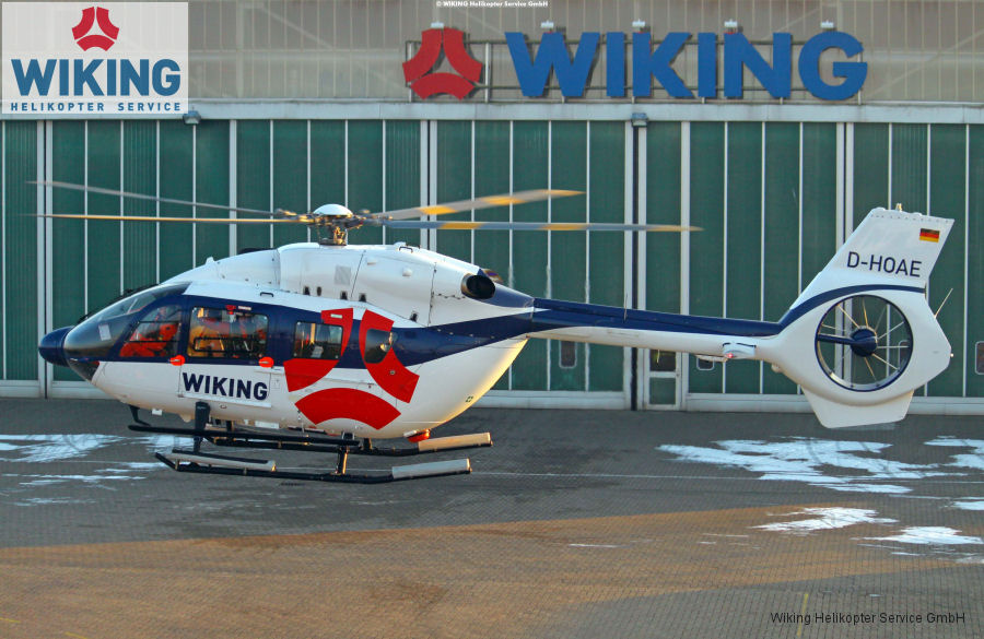Helicopter Airbus Helicopters H145 / EC145T2 Serial 20105 Register D-HOAE D-HADD used by Wiking Helikopter Service GmbH ,Airbus Helicopters Deutschland GmbH (Airbus Helicopters Germany). Built 2016. Aircraft history and location