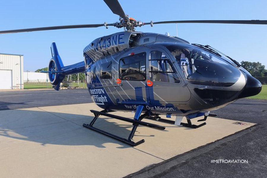 Helicopter Airbus H145D2 / EC145T2 Serial 20218 Register N143NE N515AH used by BMF (Boston MedFlight) ,Metro Aviation ,Airbus Helicopters Inc (Airbus Helicopters USA). Built 2018. Aircraft history and location
