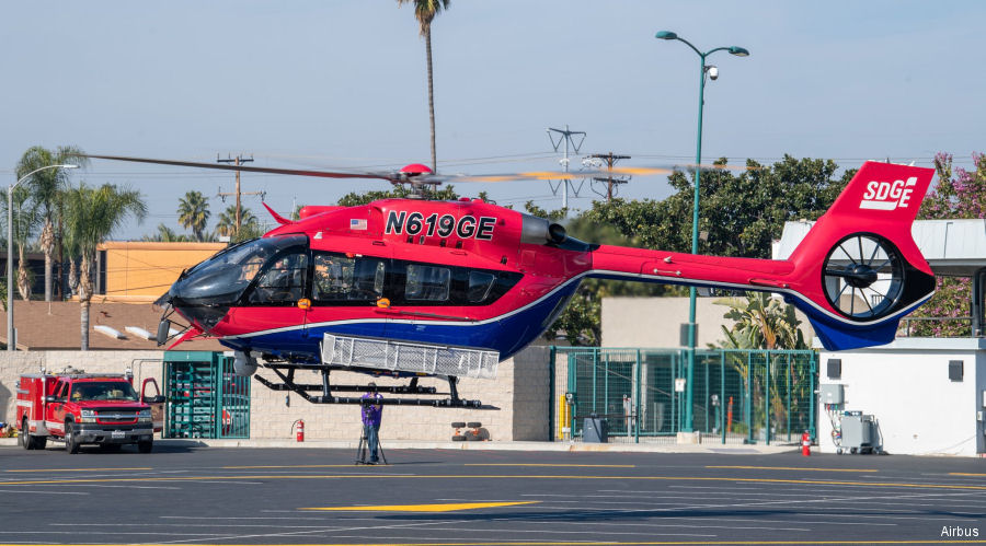 Helicopter Airbus H145D2 / EC145T2 Serial 20156 Register N619GE used by SDGE (San Diego Gas and Electric) ,Airbus Helicopters Inc (Airbus Helicopters USA). Built 2017. Aircraft history and location