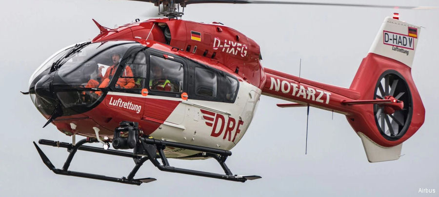 Detailed history and photos of helicopter Airbus H145D3 Serial 21130 Register D-HXFG D-HADV used by DRF Luftrettung DRF Christoph Berlin ,Christoph 42 (DRF) ,Christoph 47 (DRF) ,Airbus Helicopters Deutschland GmbH (Airbus Helicopters Germany) Track service timeline and current status.