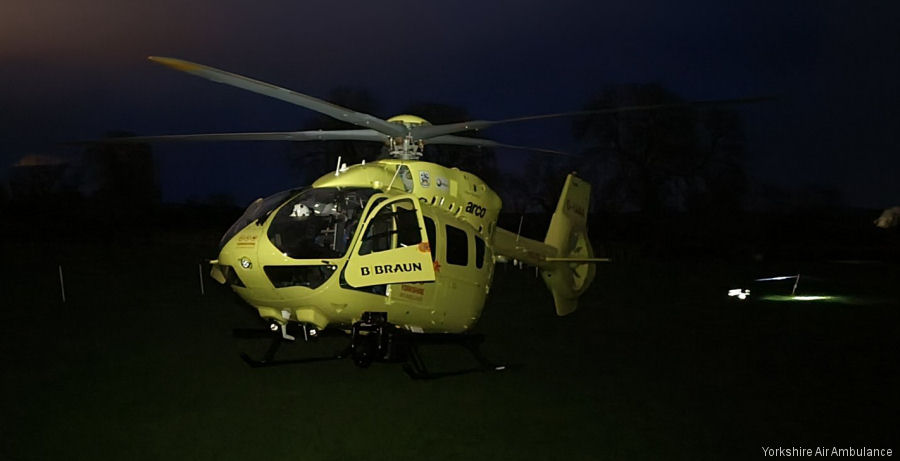 Helicopter Airbus H145D3  Serial 21147 Register G-YAAA used by UK Air Ambulances YAA (Yorkshire Air Ambulance) ,Airbus Helicopters UK. Built 2022. Aircraft history and location