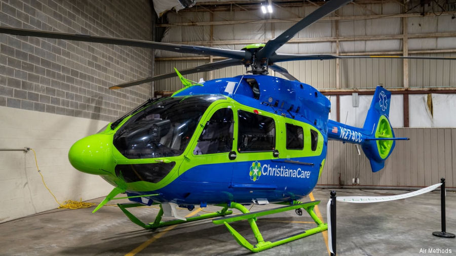 Detailed history and photos of helicopter Airbus H145D3 Serial 21114 Register N274CC N1984S D-HADL used by ChristianaCare Health System ,Stanford Life Flight ,Milestone Aviation ,Airbus Helicopters Deutschland GmbH (Airbus Helicopters Germany) Track service timeline and current status.