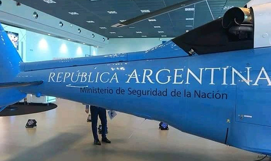 Helicopter Airbus H155 Serial 7031 Register LQ-HWN used by Policia Federal Argentina PFA (Argentine Federal Police). Built 2018. Aircraft history and location