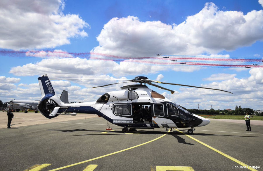 Helicopter Airbus H160 Serial PT2 Register F-WWPL used by Airbus Helicopters France. Built 2016. Aircraft history and location