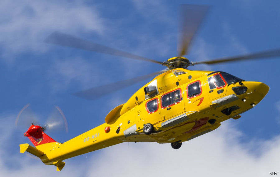 Helicopter Airbus H175 Serial 5010 Register G-NHVI OO-NSI used by NHV Helicopters Ltd NHV UK ,NHV (Noordzee Helikopters Vlaanderen). Built 2016. Aircraft history and location