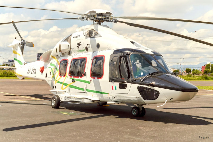 Helicopter Airbus H175 Serial 5032 Register XA-ZRA used by Transportes Aereos Pegaso. Aircraft history and location