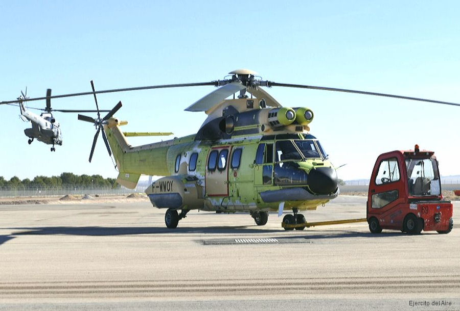 Helicopter Airbus H215 / AS332C1e / AS332L1e Serial 3026 Register HD.21-17 F-WWOY used by Ejercito del Aire EdA (Spanish Air Force) ,Airbus Helicopters France. Built 2017. Aircraft history and location